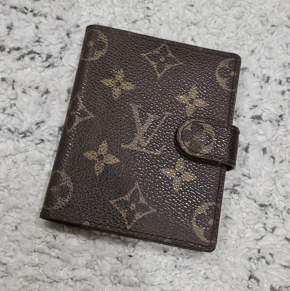 Louis Vuitton Monogram Agenda Mini Brown Notebook Cover/ Card Wallet